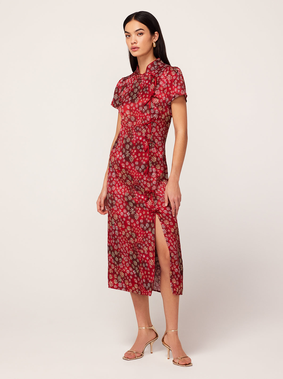 Leia Red Constellation Print Midi Dress By KITRI Studio